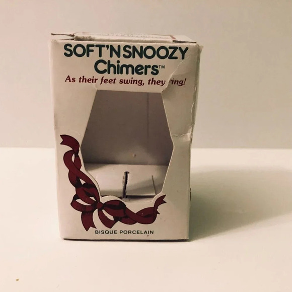 Vtg Soft N Snoozy Chimers  Mouse Bisque Porcelain Bell Ornament Taiwan - Picture 2 of 16